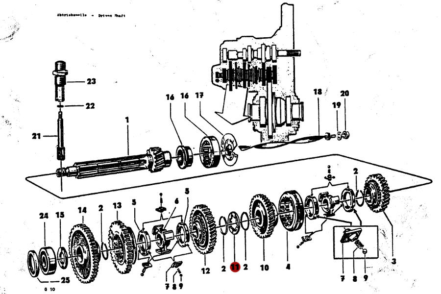 Anlaufscheibe 1,5mm für Abtriebswelle in Getriebe, Trabant 601, original