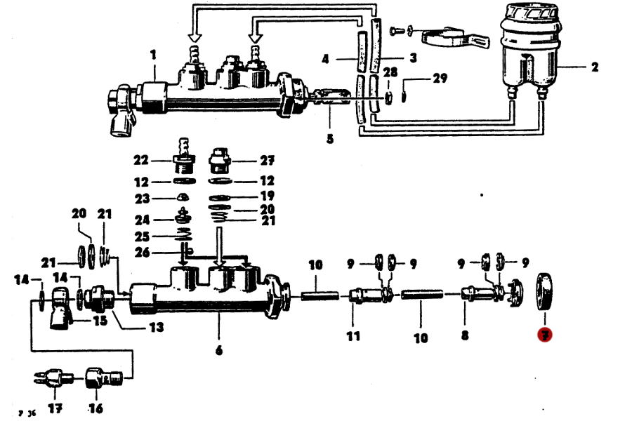 Führungskappe für 2-Kreis-Hauptbremszylinder, Trabant 601, original